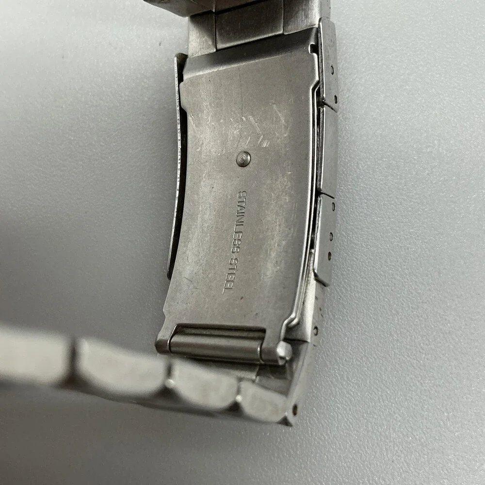 Fossil Blue Mens Watch 39mm Silver Tone Stainless Steel Date New Battery 6.5